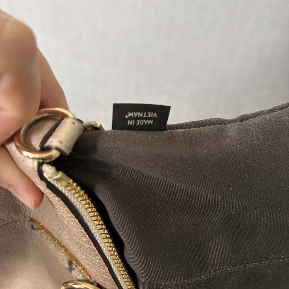 Coach Kelsey Pink Metallic Leather with Exotic Trim Satchel Bag Snake NO STRAP - Picture 9 of 9